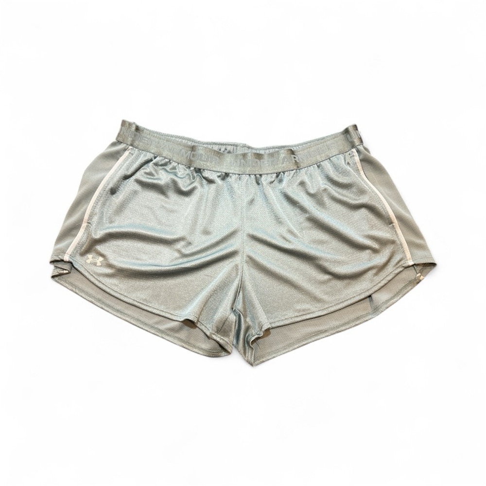 ❗️Under Armour Women's Light Gray/Green Athletic Shorts